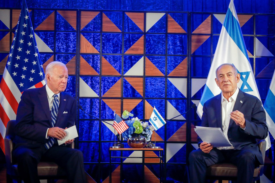 El presidente estadounidense, Joe Biden (I), y el primer ministro israelí, Benjamin Netanyahu, durante una conferencia de prensa conjunta en Tel Aviv, Israel, este miércoles. El presidente estadounidense Joe Biden y el primer ministro israelí Benjamin Netanyahu durante una conferencia de prensa conjunta en Tel Aviv, Israel, este miércoles.