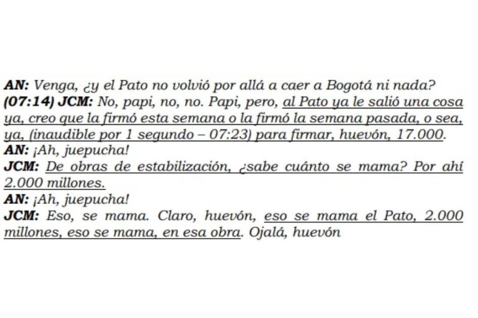 Llamada interceptada entre Juan Carlos Martínez y Alejandro Noreña, donde se habla del proyecto de Manizales. Llamada interceptada entre Juan Carlos Martínez y Alejandro Noreña, donde se habla del proyecto de Manizales.
