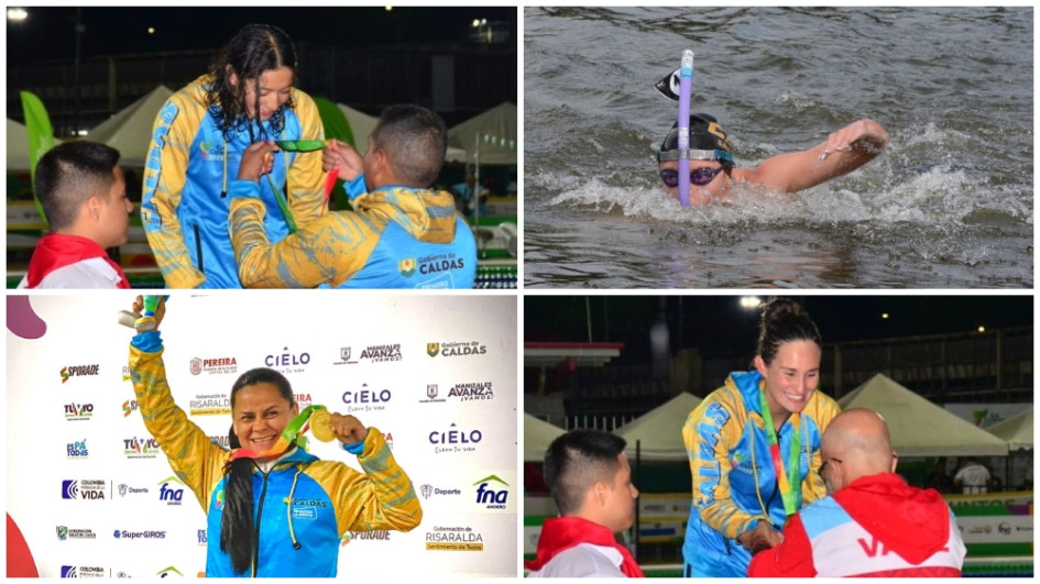 Stefanía Gómez, Natalia Sánchez, Andrea Caballero y Valentina Becerra lograron ayer cuatro medallas de oro para Caldas. Stefanía Gómez, Natalia Sánchez, Andrea Caballero y Valentina Becerra lograron ayer cuatro medallas de oro para Caldas.