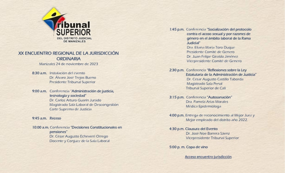Este viernes hablarán de derecho y justicia en Manizales Este viernes hablarán de derecho y justicia en Manizales