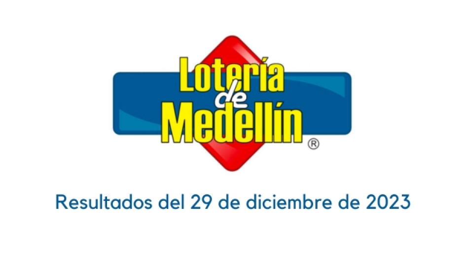 Loteria-de-Medellin-resutados-hoy-viernes-29-diciembre-2023 Logo de la Lotería de Medellín con un texto abajo que dice "Resultados del 29 de diciembre de 2023"