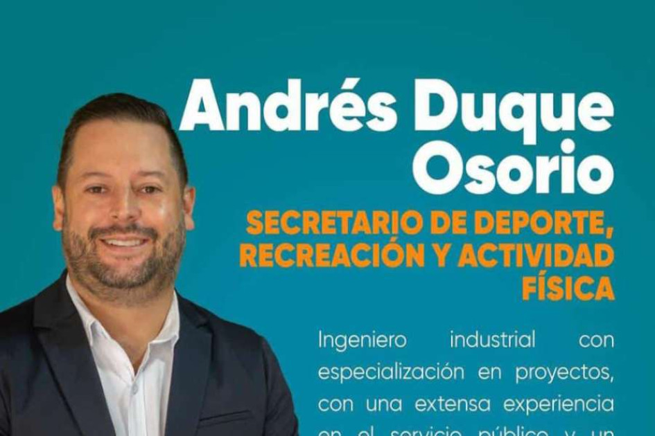 En Pácora recibieron con felicidad el nombramiento del alcalde saliente, Andrés Duque, como próximo secretario de Deporte de Caldas una vez termine su mandato en el municipio. En Pácora recibieron con felicidad el nombramiento del alcalde saliente, Andrés Duque, como próximo secretario de Deporte de Caldas una vez termine su mandato en el municipio.
