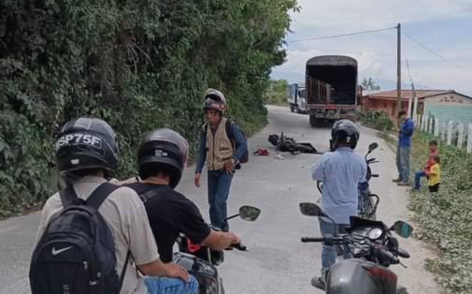 Accidente en la vía Aguadas-Pácora