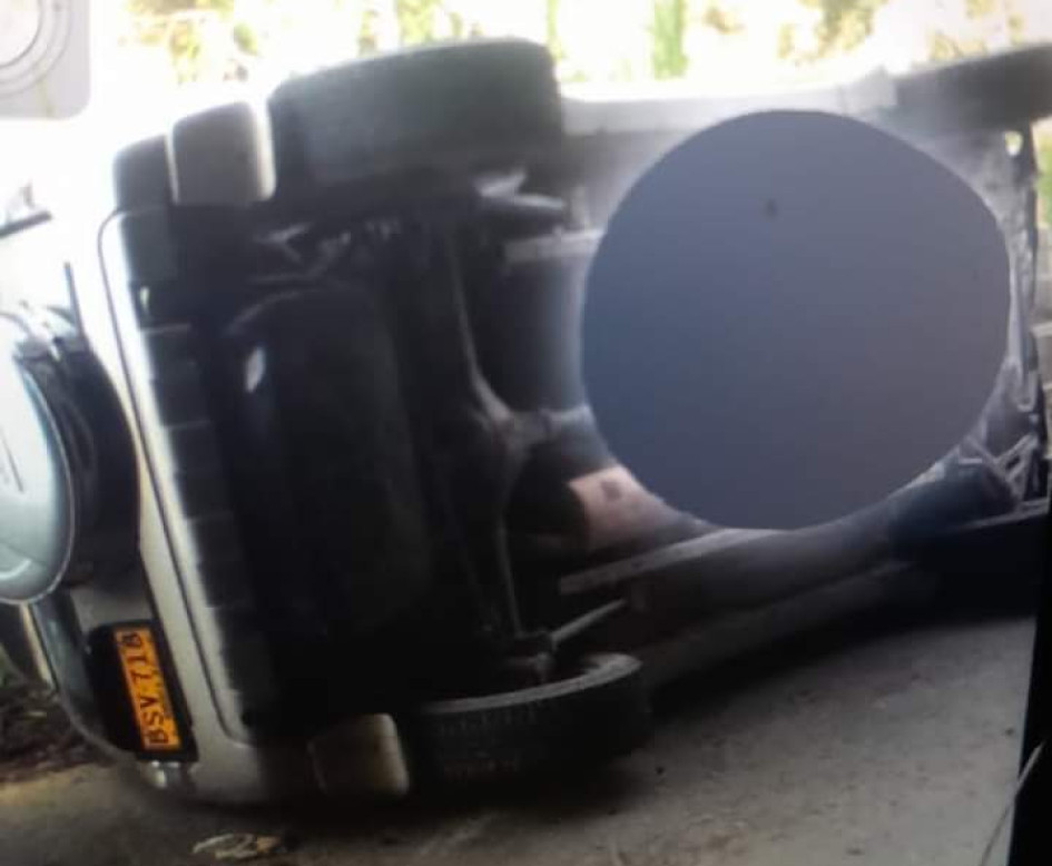 Este es el carro que se volcó en Aguadas. Volcamiento en Aguadas