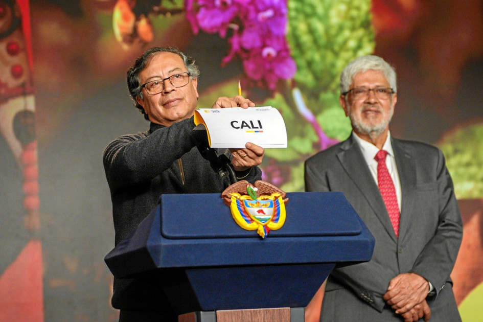 Gustavo Petro anunció que Cali será sede de la Conferencia de la Organización de Naciones Unidas sobre Biodiversidad (COP16). Gustavo Petro anunció que Cali será sede de la Conferencia de la Organización de Naciones Unidas sobre Biodiversidad (COP16).