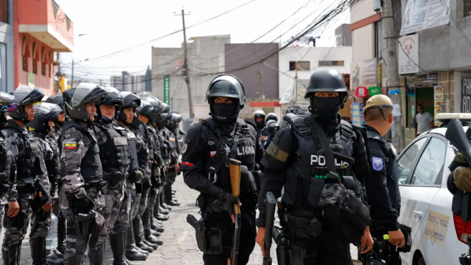 Policías desplegados en la capital ecuatoriana, Quito, el pasado 8 de enero. Policías desplegados en la capital ecuatoriana, Quito, el pasado 8 de enero.