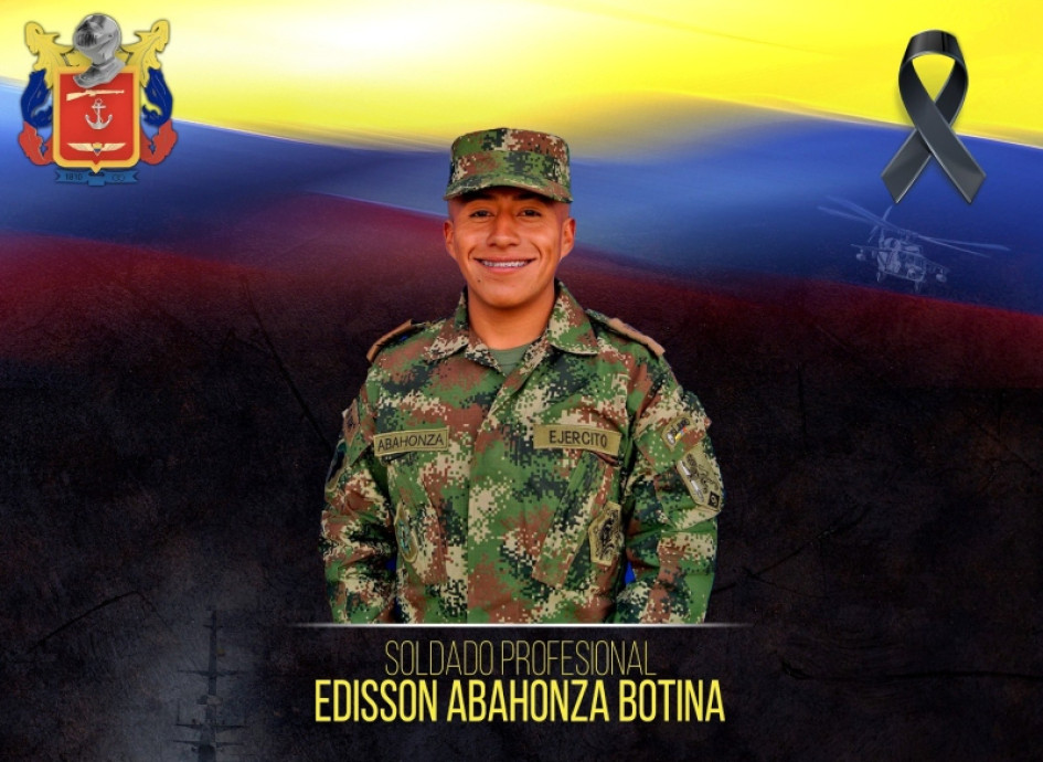 Edisson Abahonza Botina, soldado profesional asesinado. Edisson Abahonza Botina, soldado profesional asesinado.