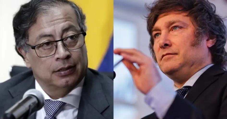 Las relaciones tirantes se mantienen y aumentaron con las declaraciones de Milei este fin de semana. En la foto, los presidentes de Argentina, Javier Milei (derecha), y de Colombia, Gustavo Petro. Las relaciones tirantes se mantienen y aumentaron con las declaraciones de Milei este fin de semana. En la foto, los presidentes de Argentina, Javier Milei (derecha), y de Colombia, Gustavo Petro.