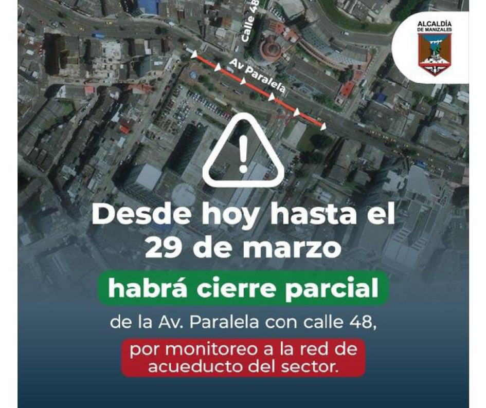 Cierre avenida Paralela Cierre avenida Paralela