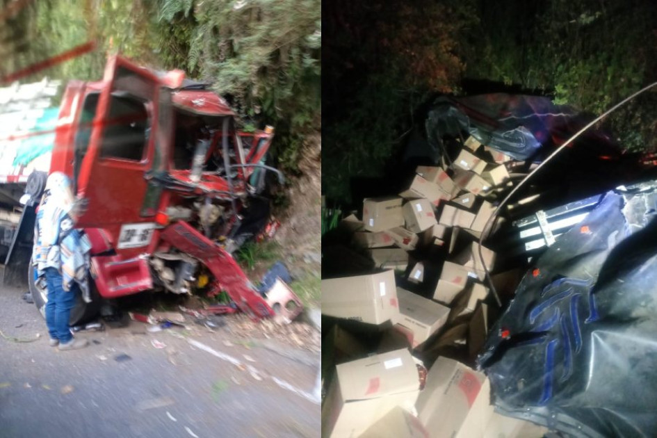 El accidente del tractocamión en la vía Manizales-Bogotá, por el sector de Cerro Bravo. El accidente del tractocamión en la vía Manizales-Bogotá, por el sector de Cerro Bravo.