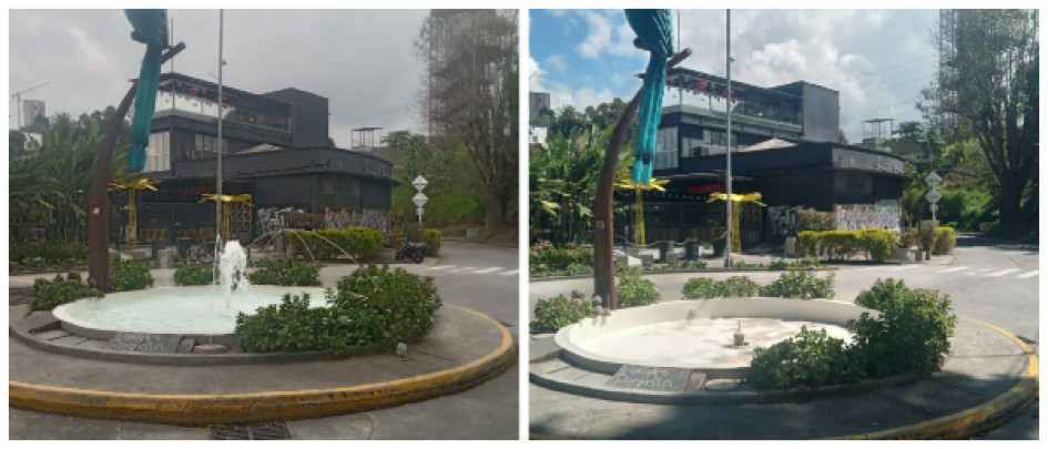 Foto | Luis Fernando Trejos | LA PATRIA ANTES. Así estaba el ornamento en febrero en el recorrido de LA PATRIA. Foto | LA PATRIA AHORA. Estado actual de la fuente donde se ve activa y limpia. Foto | Luis Fernando Trejos | LA PATRIA ANTES. Así estaba el ornamento en febrero en el recorrido de LA PATRIA. Foto | LA PATRIA AHORA. Estado actual de la fuente donde se ve activa y limpia.