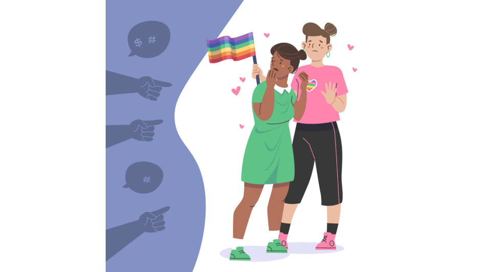 Ilustración sobre la homofobia. Ilustración sobre la homofobia.