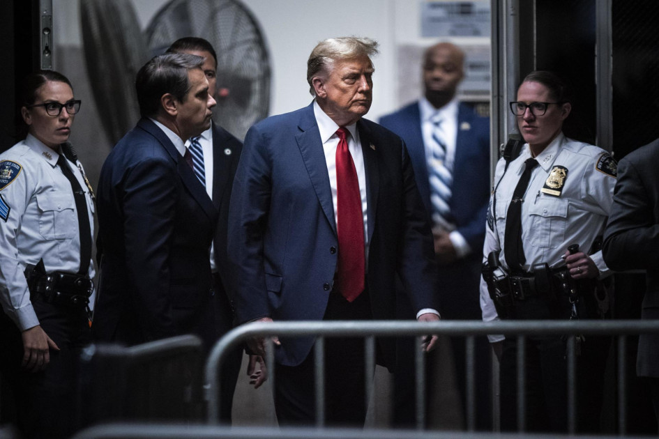 Llegada de Donald Trump a la corte este lunes. Llegada de Donald Trump a la corte este lunes.