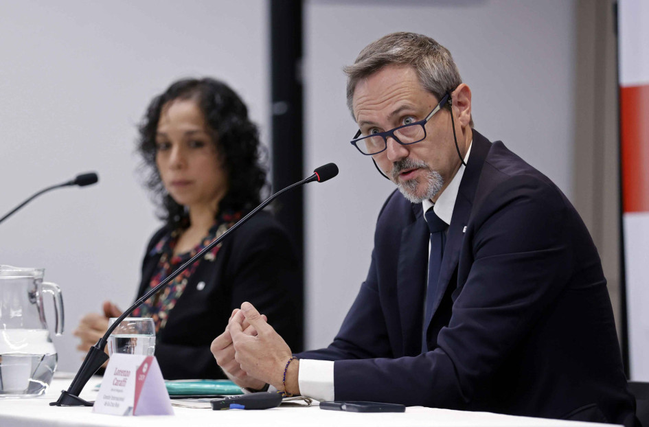 El jefe de la delegación del Comité Internacional de la Cruz Roja (CICR) en Colombia, Lorenzo Caraffi, presentó este miércoles un informe sobre el desplazamiento forzado en el país durante el 2023. El jefe de la delegación del Comité Internacional de la Cruz Roja (CICR) en Colombia, Lorenzo Caraffi, presentó este miércoles un informe sobre el desplazamiento forzado en el país durante el 2023.