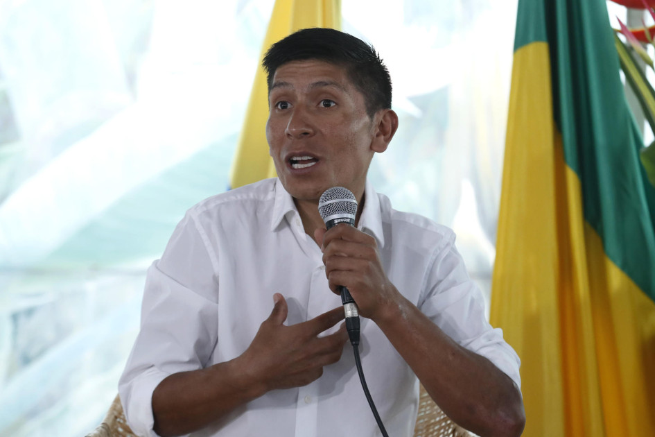 Nairo Quintana l ciclista colombiano Nairo Quintana habla durante una rueda de prensa este martes en Bogotá (Colombia).