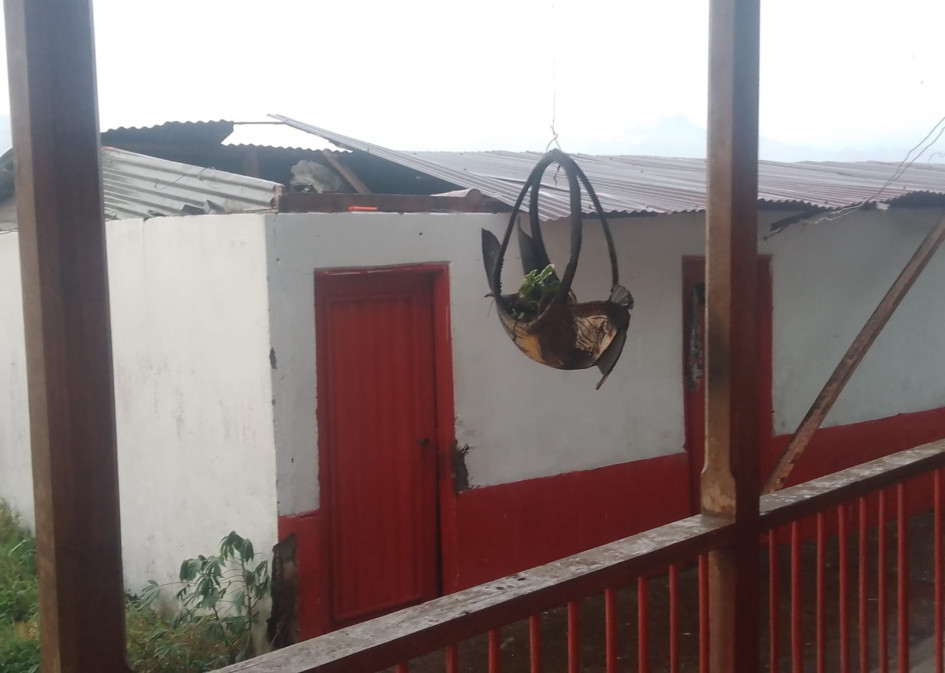 Casa afectada por vendaval en Aranzazu (Caldas). Casa afectada por vendaval en Aranzazu (Caldas).