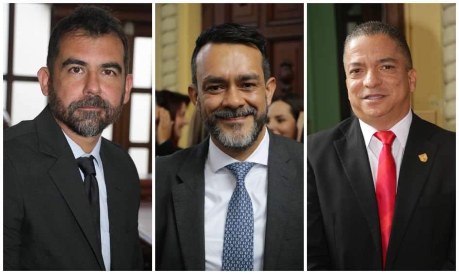 El Partido Liberal obtuvo tres escaños en la Asamblea de Caldas para el actual período constitucional. De izquierda a derecha, los diputados Hernán Alberto Bedoya, Jorge Hernán Aguirre y Óscar Alonso Vargas. El Partido Liberal obtuvo tres escaños en la Asamblea de Caldas para el actual período constitucional. De izquierda a derecha, los diputados Hernán Alberto Bedoya, Jorge Hernán Aguirre y Óscar Alonso Vargas.