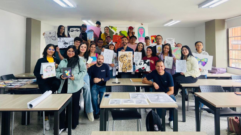 Estudiantes de primer semestre de Diseño Gráfico y profesionales invitados a clase para compartir su experiencia. Estudiantes de primer semestre de Diseño Gráfico y profesionales invitados a clase para compartir su experiencia.