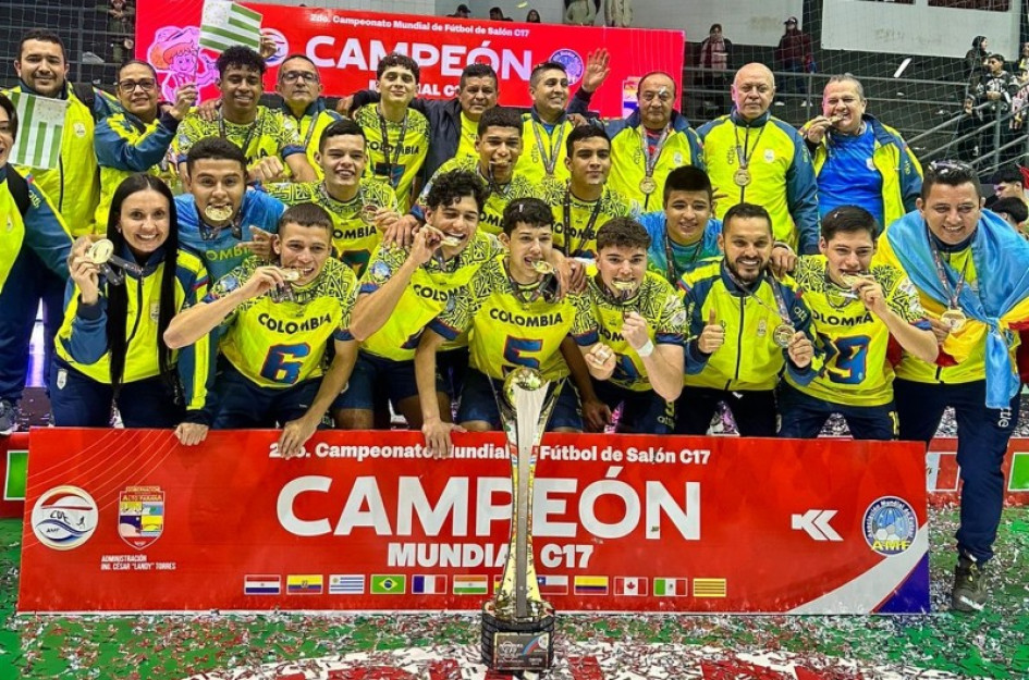 Selección Colombia campeona del Mundial Sub-17 de Microfútbol. Microfútbol caldense