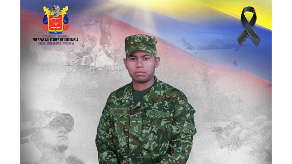 El soldado profesional Pedro Pablo Sánchez Golondrino fue asesinado en combate por el frente Carlos Patiño de las disidencias. El soldado profesional Pedro Pablo Sánchez Golondrino fue asesinado en combate por el frente Carlos Patiño de las disidencias.