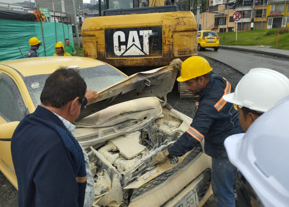 Este es el taxi afectado en Los Cámbulos. Este es el taxi afectado en Los Cámbulos.