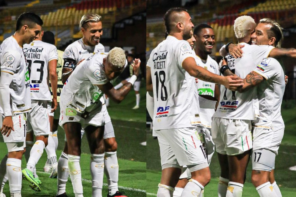 La celebración del gol del ecuatoriano Billy Arce. La celebración del gol del ecuatoriano Billy Arce.
