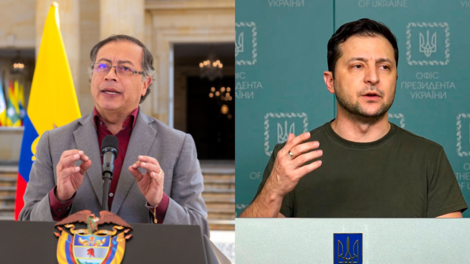 Gustavo Petro (izquierda), presidente de Colombia, y Volodímir Zelenski, su homólogo de Ucrania. Gustavo Petro (izquierda), presidente de Colombia, y Volodímir Zelenski, su homólogo de Ucrania.