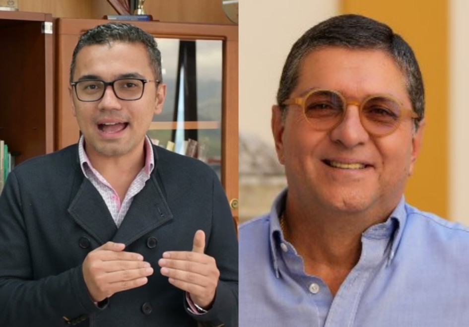 Jhon Alexánder Alzate, secretario de Hacienda de Caldas, y Luis Roberto Rivas, diputado de Caldas. Jhon Alexánder Alzate, secretario de Hacienda de Caldas, y Luis Roberto Rivas, diputado de Caldas.