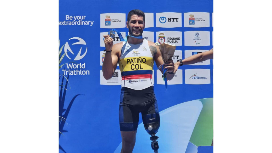 Juan Esteban Patiño, paratriatleta nacido en Chinchiná (Caldas). Juan Esteban Patiño, paratriatleta nacido en Chinchiná (Caldas).