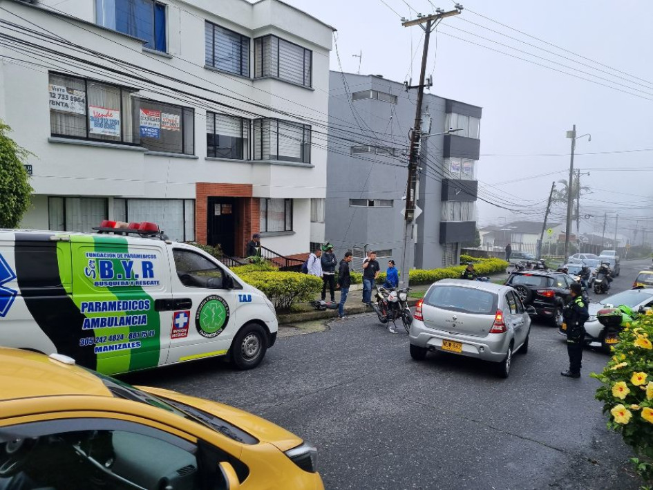 Sector del barrio La Francia (Manizales) donde se registró el accidente este viernes. Sector del barrio La Francia (Manizales) donde se registró el accidente este viernes.