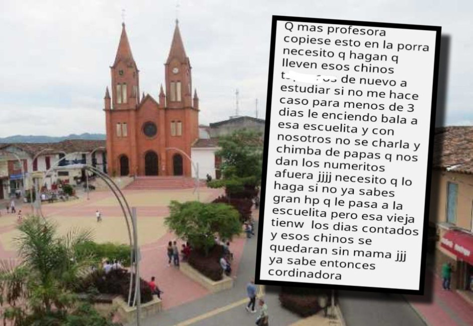 Apartes de la amenaza contra una docente. Apartes de la amenaza contra una docente.