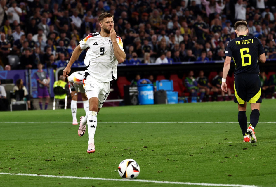 Niclas Füllkrug celebra el que fue el 4-0 momentáneo de Alemania sobre Escocia. Niclas Füllkrug celebra el que fue el 4-0 momentáneo de Alemania sobre Escocia.