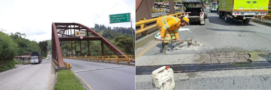 A la izquierda, el hueco que había en el puente Pío XII. A la derecha, el arreglo. A la izquierda, el hueco que había en el puente Pío XII. A la derecha, el arreglo.