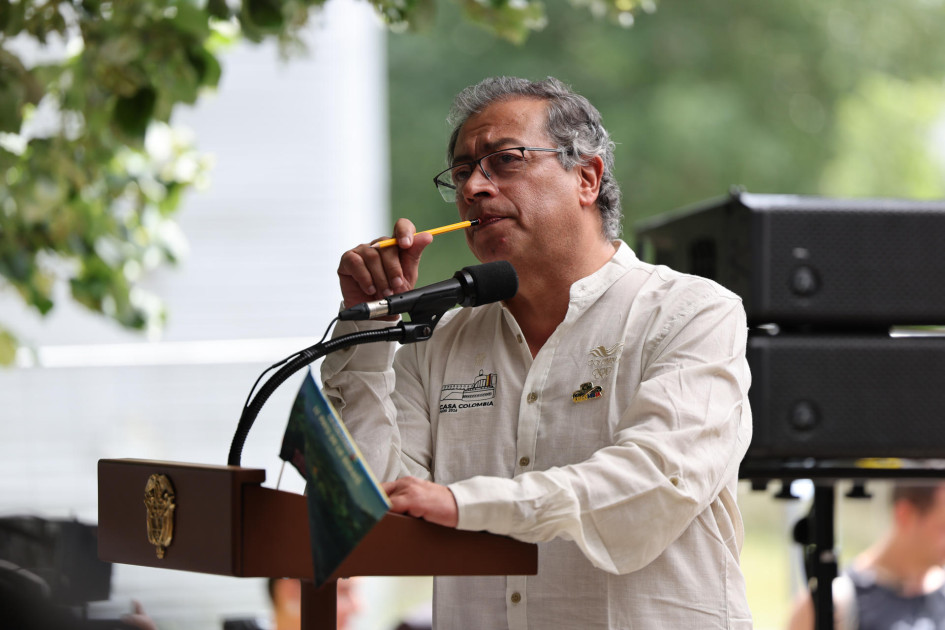 El presidente colombiano, Gustavo Petro, durante la inauguración este jueves de la Casa Colombia, ubicada en el Parc de la Villette de la capital francesa.Petro pide perdón a Colombia por la corrupción en el organismo de atención de desastres El presidente colombiano, Gustavo Petro, durante la inauguración este jueves de la Casa Colombia, ubicada en el Parc de la Villette de la capital francesa.