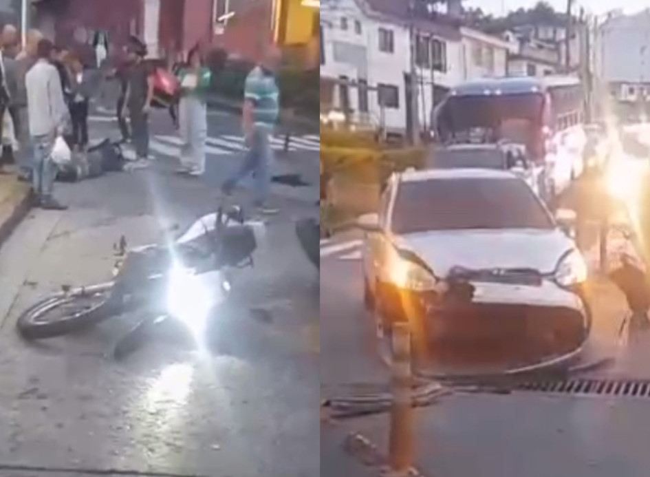 Este es el accidente de tránsito de Chipre. Hubo dos lesionados por el Choque entre un carro y una moto. Este es el accidente de tránsito de Chipre. Hubo dos lesionados por el Choque entre un carro y una moto.
