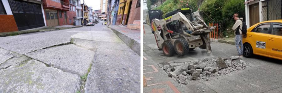 DENUNCIE reportó en mayo de este año las gritas en el asfalto de la calle 37A DENUNCIE reportó en mayo de este año las gritas en el asfalto de la calle 37A