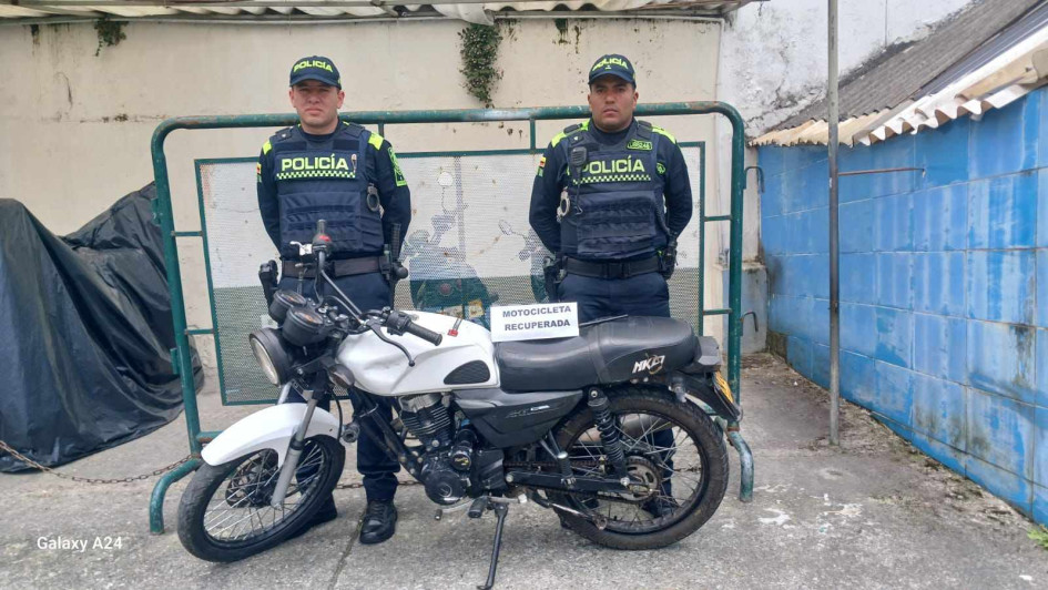 La moto recuperada La moto recuperada.
