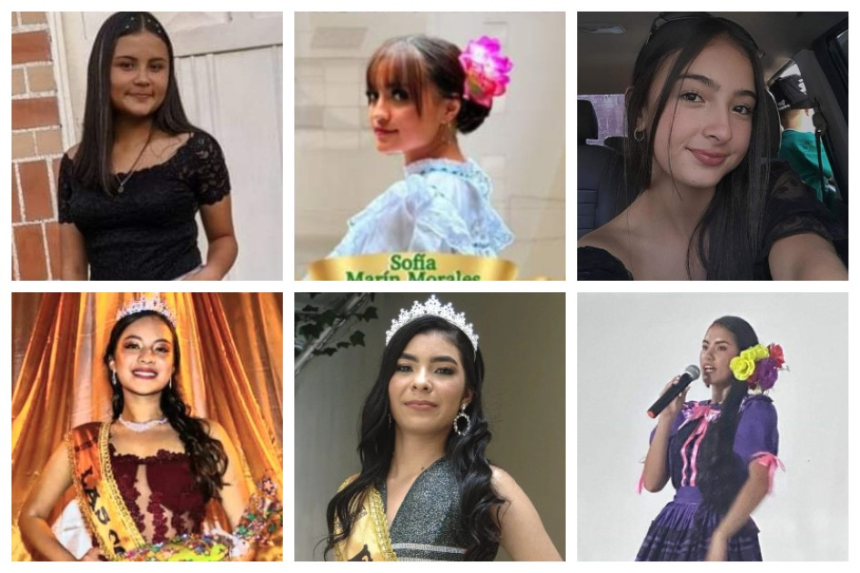 Las seis candidatas al reinado de las Fiestas del Agua 2024 en Pácora. Candidatas al reinado de las Fiestas del Agua en Pácora (Caldas)