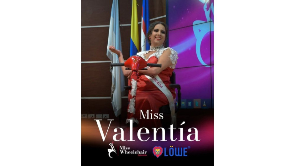 Katerin Sánchez, obtuvo el título de Miss Valentía en Miss Wheelchair Colombia 2024. Katerin Sánchez, obtuvo el título de Miss Valentía en Miss Wheelchair Colombia 2024.