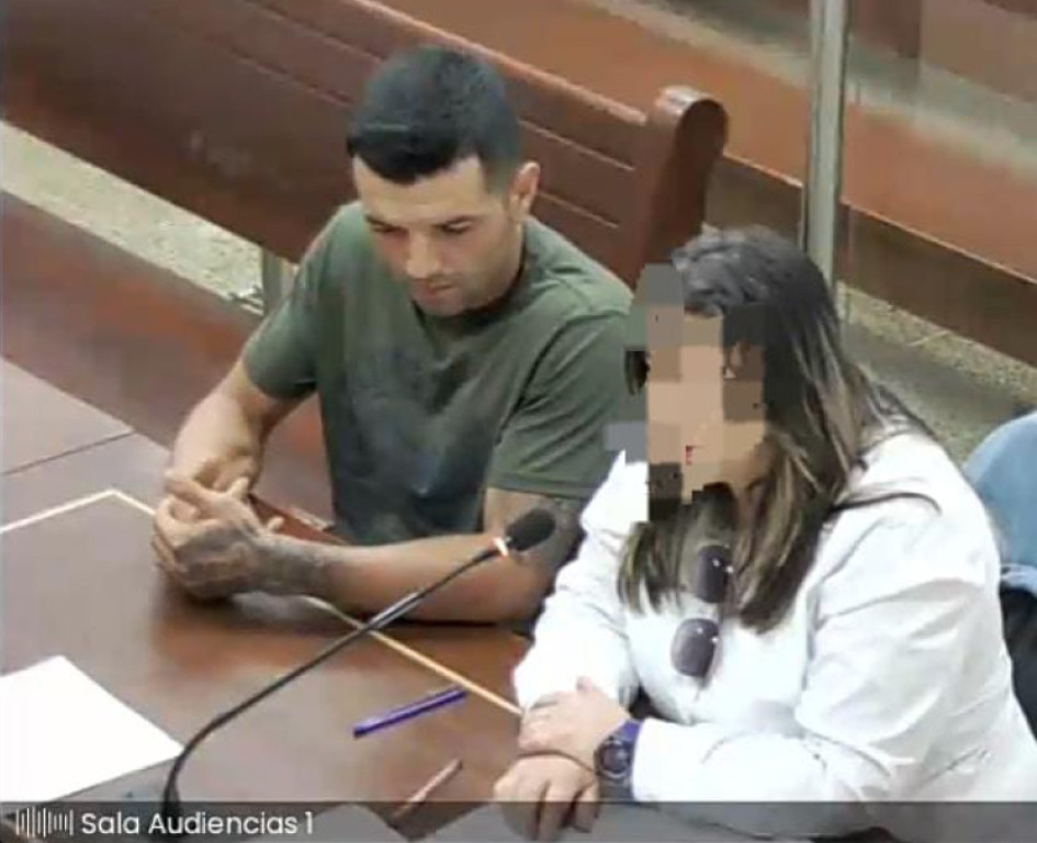 Alias Jhordan en la audiencia de este viernes. Jhordan, hoy en la audiencia