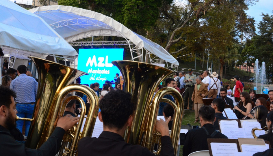 La Banda Municipal de Manizales acompañó el lanzamiento de MZL, Manizales del alma, como la marca de la ciudad para atraer turismo e inversión.