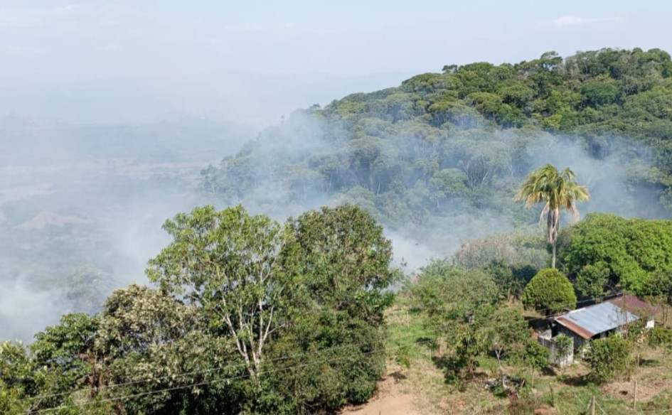Entre la comunidad, voluntarios y bomberos sofocaron las llamas del incendio forestal. Entre la comunidad, voluntarios y bomberos sofocaron las llamas del incendio forestal.