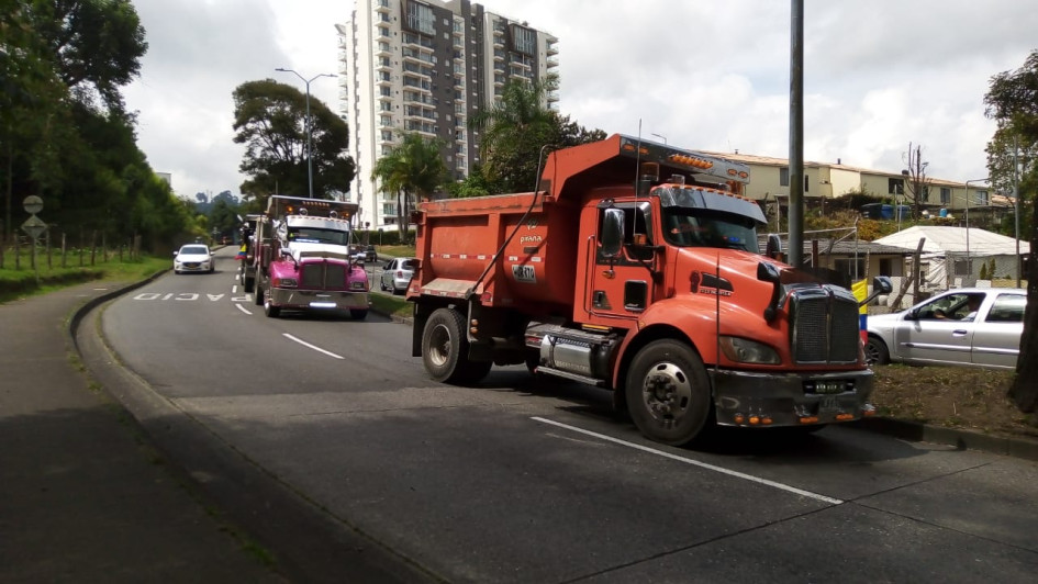 Caravana de transportadores este jueves en Manizales. Caravana de transportadores este jueves en Manizales.