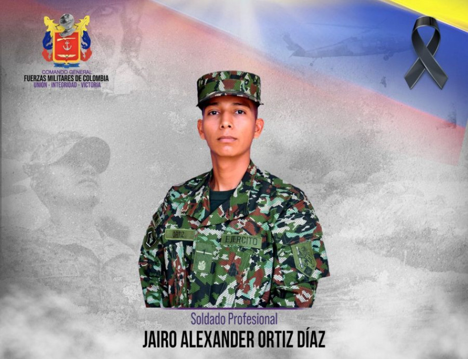 El soldado profesional Jairo Ortiz Díaz El soldado profesional Jairo Ortiz Díaz