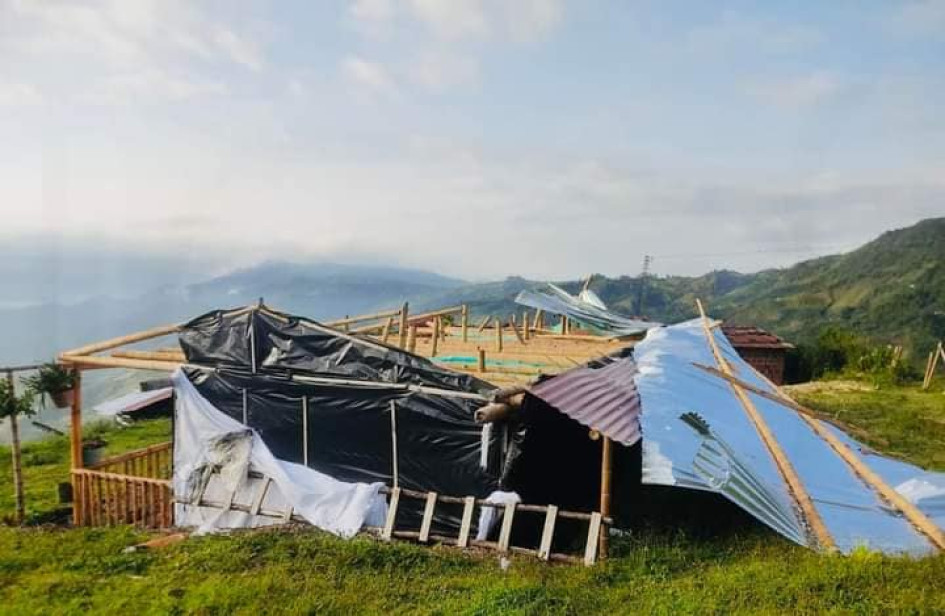 Nueve viviendas terminaron afectadas en zona rural de Risaralda. Nueve viviendas terminaron afectadas en zona rural de Risaralda.