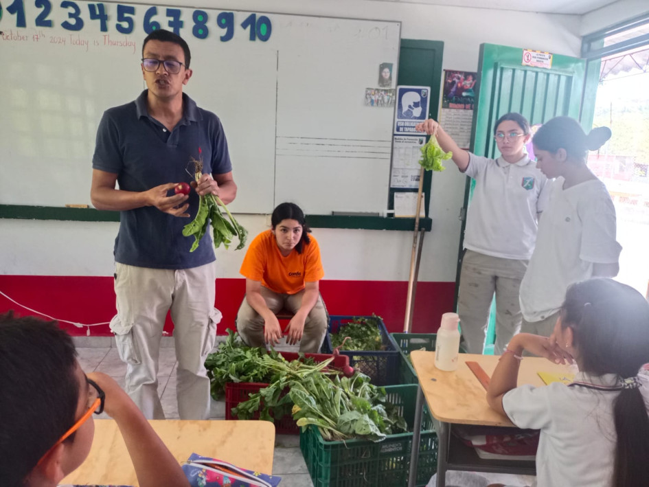 El profesor Sergio Loaiza Bermúdez logró que alumnos de décimo se interesan en la siembra y producción de vegetales. El profesor Sergio Loaiza Bermúdez logró que alumnos de décimo se interesan en la siembra y producción de vegetales.