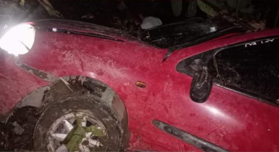 El vehículo accidentado. El vehículo accidentado. Foto Jorge Iván Castaño
