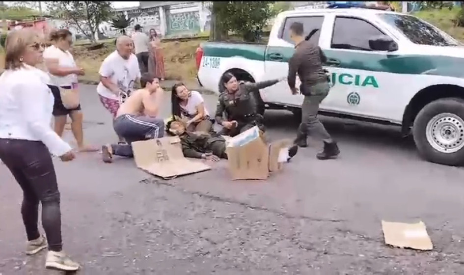 Policía lesionado en Riosucio. Policía lesionado en Riosucio.