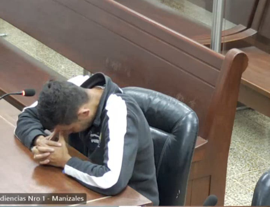 Foto| LA PATRIA El procesado, durante la audiencia. Foto| LA PATRIA El procesado, durante la audiencia.