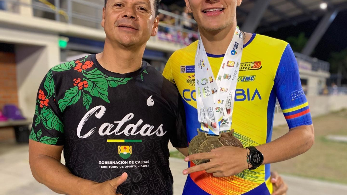 El patinador caldense Pablo Felipe Marín Serrano volvió con tres oros